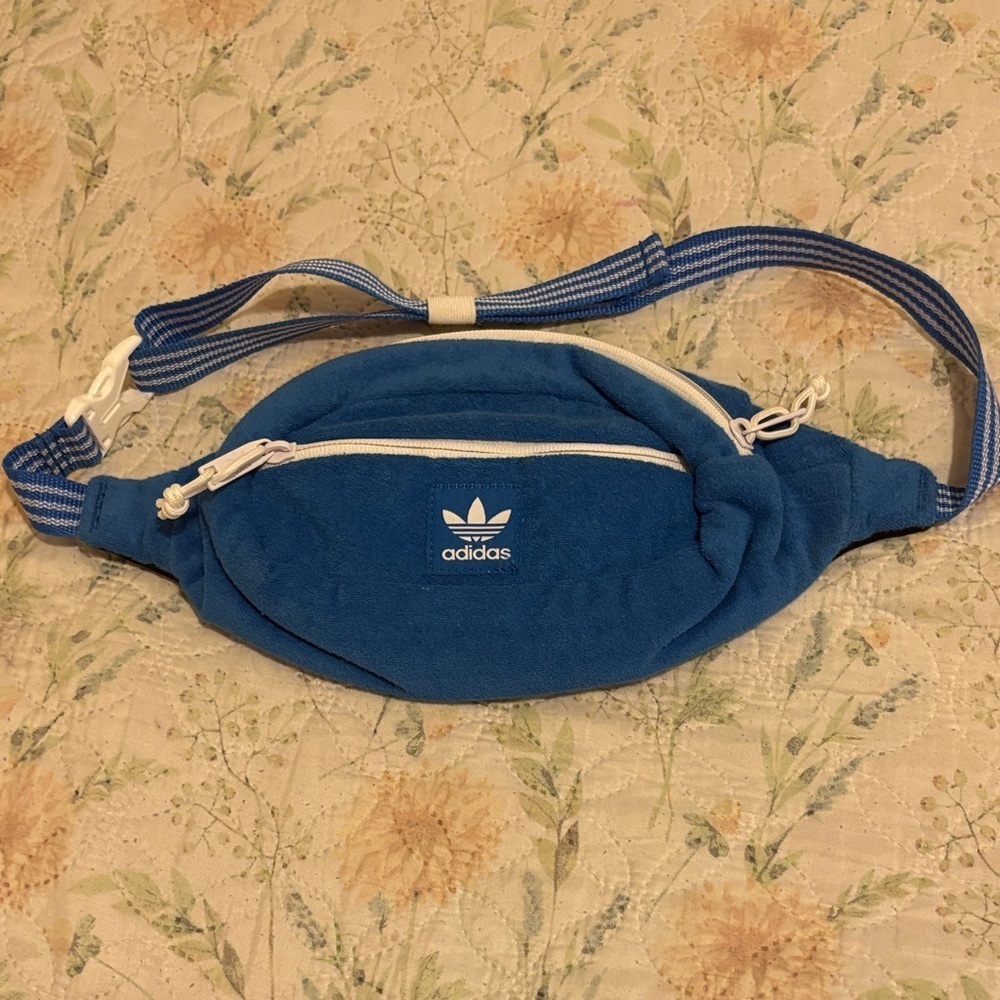 Adidas Blue Waist Bag with White Accents